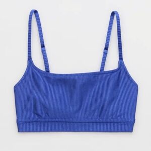 NWT Aerie Shine Rib Straight Scoop Bikini Top